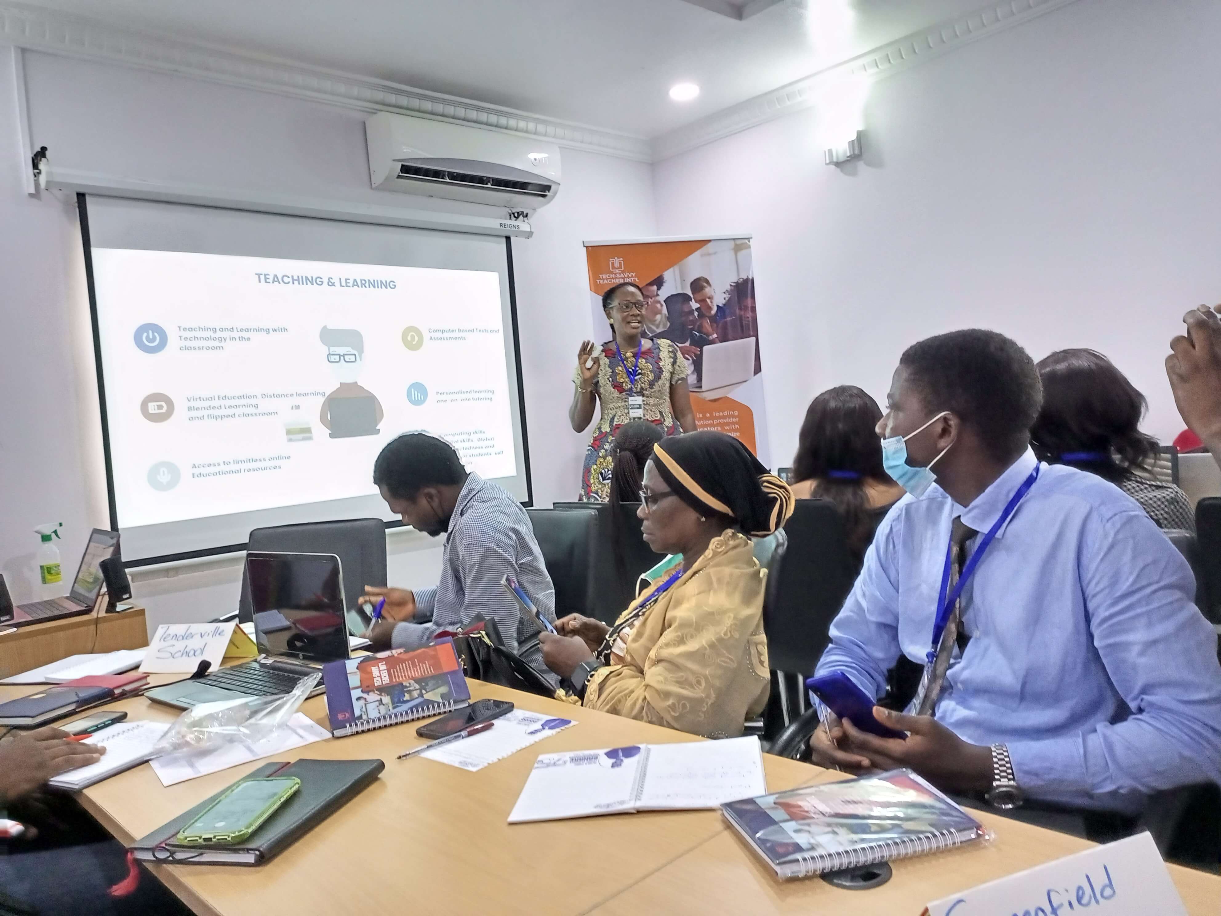 Students and staff on campus